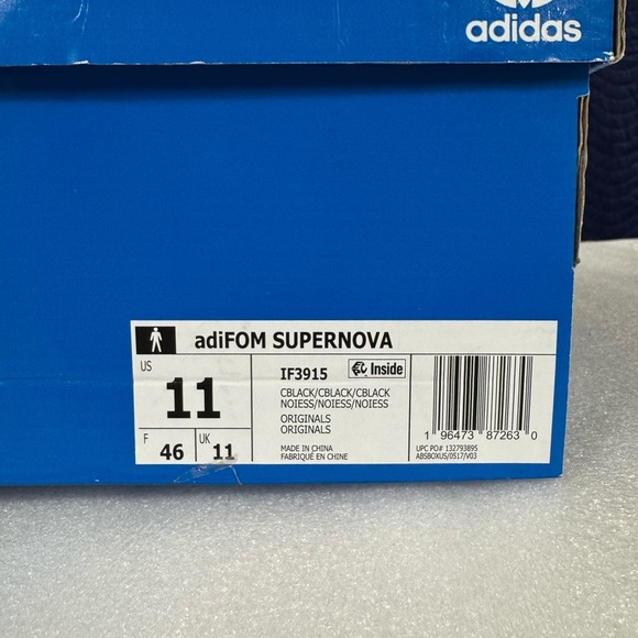 Original Adidas Men’s Size 11 adiFOM SUPERNOVA Running Core Black Shoes - Picture 10 of 10